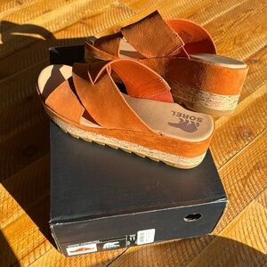 Sorel Women's Orange Suede Mules